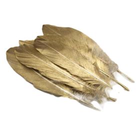 50 Pcs 4-6 inch Gold Feathers for DIY Craft Headdress Earrings Necklace Jewelry Decoration