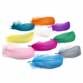 200 Pcs Colorful Artificial Goose Feathers for DIY Earrings Jewelry Dream Catcher, 3-5 inch