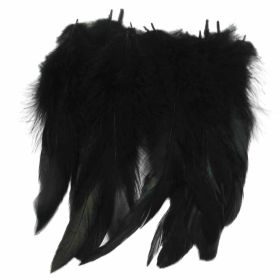 250 Pcs Black Artificial Feathers for DIY Jewelry Headdress Hat Brooch, 4-6 inch