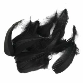 400 Pcs DIY Black Artificial Goose Feathers Birthday Party Wedding Festival Party Decor, 3-5 inch