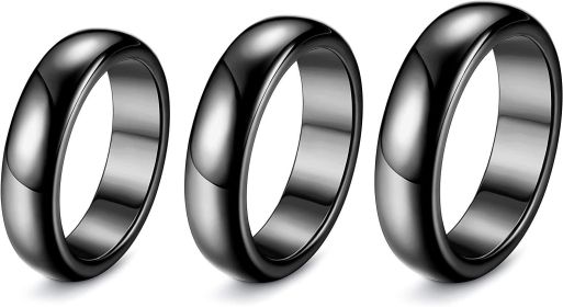 Hematite Ring Genuine Hematite Rings for Women Men Unisex; Hematite Stone Ring Anxiety Balance Root Chakra; absorbs Negative Energy and Break Gifts Si