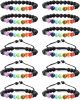 12Pcs Lava Bead Bracelet for Women Men Essential Oil Beads Chakra Yoga Bracelets Set