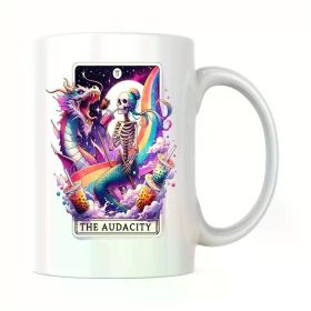 1pc 11oz Ceramic Coffee Mug - The Audacity Tarot Card - Funny Birthday Anniversary Graduation Father'S Day