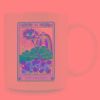 1pc 11oz Audacity Tarot Card Ceramic Coffee Mug with Handle, Mystical Skeleton & Vibrant Artwork, Reusable for