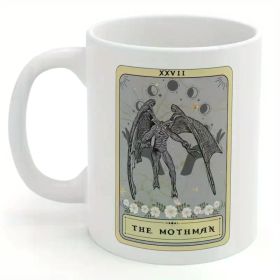 Mothman Mug The Mothman Tarot Card Mug Cryptid Gifts Cryptozoology, 11oz White Mug with Double Side Print, A