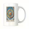 Wheel Of Fortune Tarot Card 1pc 11oz Coffee Ceramics Mug, Water Cup for Home Office Kitchen Use, Funny Motivational