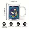 The Gardener Tarot Card 11oz Ceramic Mug – Unique Skeleton & Flowers Design, Reusable Coffee Cup, Dishwasher