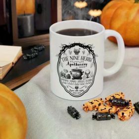 1PCS 11OZ Salem Witchcraft Apothecary Ceramic Coffee Mug - Spooky Season - Spells Potions Cup - Halloween Mug