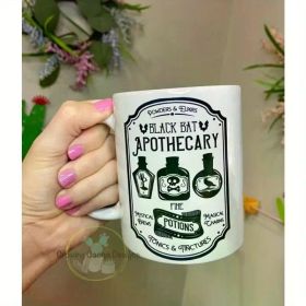 1pc 11oz Apothecary Fine Potions Coffee Mug, Witches Brew Mug, Magical Charms Cup, Powders and Elixirs Coffee Mug,