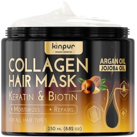 Hair Mask for Dry Damaged Hair with Collagen Biotin Argan Oil Helps Repair Hair and Reduce Damage from Heat Sun Coloring Moisturizing Keratin Hair Mas