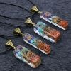 1pc 7 Chakra Crystalized Pendant; Colored Pendant Jewelry Necklace With Leather Lanyard For Men