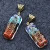1pc 7 Chakra Crystalized Pendant; Colored Pendant Jewelry Necklace With Leather Lanyard For Men