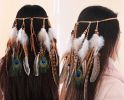 Native American Jewelry Leather Choker Necklace Earring Set for Women Handmade Bohemian Dream Catcher Long Faux Feather Drop Dangle Earrings Retro Nec