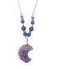 EMF 5G Shielding Silver Necklace Crescent Moon Amethyst Shungite Hematite Black Tourmaline