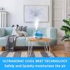 Ultrasonic Viral Support Humidifier for Bedrooms, Whisper-Quiet Operation with Nightlight and Auto-Shut Off, Adjustable Mist