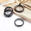 4 Pcs Magnetic Ring for Women Men; Black Hematite Stone Band Ring Fidget Anxiety Ring Balance Root Chakra; Absorbs Negative Energy Gifts