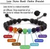 Women Men's 7 Chakra Necklace Bracelet Set Healing Crystal Energy Lava Stone Beads Yoga Meditation Pendant Necklace Bracelet Jewelry
