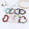 15Pcs Natural Gemstone Chakra Crystal Healing Reiki Stretch Bracelets for Women Tumble Polished Align Irregular Chips Beads Bracelets Adjustable