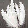 50 Pcs White Curly Artificial Goose Feathers for Birthday Wedding Party Decor, 4-6 inch