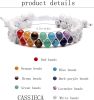 3 Pcs 7 Chakra Bracelet Womens Reiki Stone Rope Braided Bracelet Gemstone Beads Bracelet Crystal Stone Lava Stone Bracelet Diffuser Bracelets for Yoga