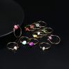 12 PCS Chakra Crystal Ring Natural Healing Stone Crystal Irregular Ring Wire Wrapped Crystal Ring Gemstone Stackable Rings Set for Women