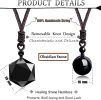 2 Pcs Natural Stone Bead Peadant Necklace for Men Women Obsidian/Tiger Eye Chakra Healing Necklace Adjustable