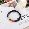 12Pcs Lava Bead Bracelet for Women Men Essential Oil Beads Chakra Yoga Bracelets Set