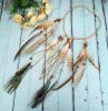 Native American Jewelry Leather Choker Necklace Earring Set for Women Handmade Bohemian Dream Catcher Long Faux Feather Drop Dangle Earrings Retro Nec