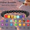 Pcs Chakra Lava Stone Bracelets for Men Women Stress Relief Natural Rock Stones Tiger Eye Bracelet Elastic Yoga Oils Diffuser Menditation Beads Bracel