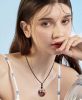 7 Chakra Natural Healing Necklace for Women Men Crystal Quarz Stone Pendant Necklace with Ammonite Resin