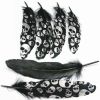 50 Pcs 4-6 Inch Black Feathers Halloween Skull DIY Feather for Dream Catcher Crafts Clothing Decoration
