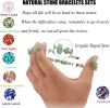 12Pcs Natural Gemstone Chakra Crystal Healing Chip Gemstone Stretch Bracelets Tumble Polished Align Chakras/Conquer Fear/Increase Communication Reiki