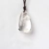 Natural Crystal Raw Stone Polished Teardrop Pendant Necklace