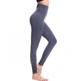 High Waist Lightweight Leggings Yoga Pants (Color: Gray, size: US-M)
