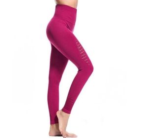 High Waist Lightweight Leggings Yoga Pants (Color: ROse, size: US-M)