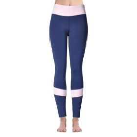 Women Sports Trouser Gym Workout Fitness Capris Yoga Pant Legging (Color: Navy  Blue, size: S)