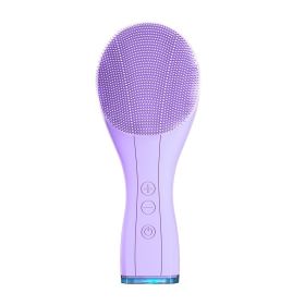 Waterproof Sonic Facial Cleansing Brush - Deeply Cleanses and Massages Skin for a Smooth, Refined Look (Color: PURPLE)
