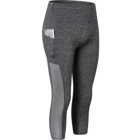 Women High Waist Yoga Leggings Gym Pants (Color: Gray, size: S)