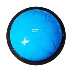 VEVOR Half Exercise Ball Trainer, 23 inch Balance Ball Trainer, 660 lbs Capacity Stability Ball, Yoga Ball with Resistance Bands and Pump (Top Non-Slip Texture: Grain Pattern, Color: Blue)