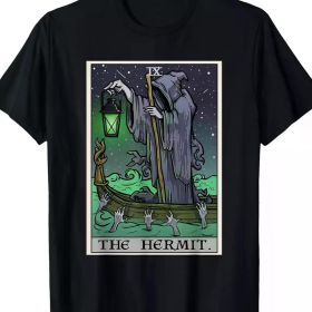 Gothic Halloween Grim Reaper Tarot Card Tee - 100% Cotton, Short Sleeve, Regular Fit, Machine Washable (Color: Black, size: XL)