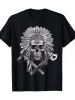 Men'S T-shirt 220g 100% Cotton - Native American T Shirt Chief Pipe Skull Eternal Spirit Gift T-Shirt