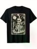 Funny Skull Tarot Card Graphic Tee - 100% Cotton, Casual Fit, Machine Washable - Perfect Gift for Men on Halloween
