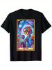 The Empress Tarot Card Skeleton Graphic T-Shirt - 100% Cotton, Black Short Sleeve