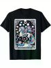 Skeleton Riding Unicorn Tarot Card Celestial Fantasy Art T-Shirt cotton Hallowmas