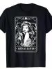 The Cat Lover Tarot Card, Cat Lover, Black Cat Men's Cotton Short Sleeve Casual Round Neck Top Comfortable Stylish with Humorous graphic Black T-Shirt