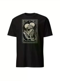 Lovers Tarot Card Shirt Memento Mori Gothic Occult Satanic T-Shirt Size S-3XL (Color: Black, size: S)