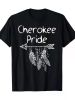 Cherokee Pride Native American Men's T-Shirt - 100% Cotton, Bohemian Style, Round Neck