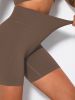 Yoga Shorts Ribbed Seamless Workout High Waist Athletic Leggings Suitable For Yoga Fitness
